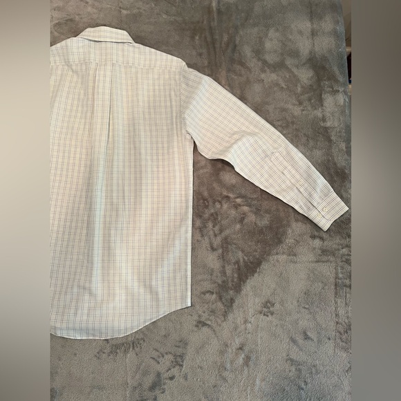 Brooks Brothers Shirt Men’s 14.5 White Windowpane Blue Green Gray Long Sleeve - Picture 5 of 11